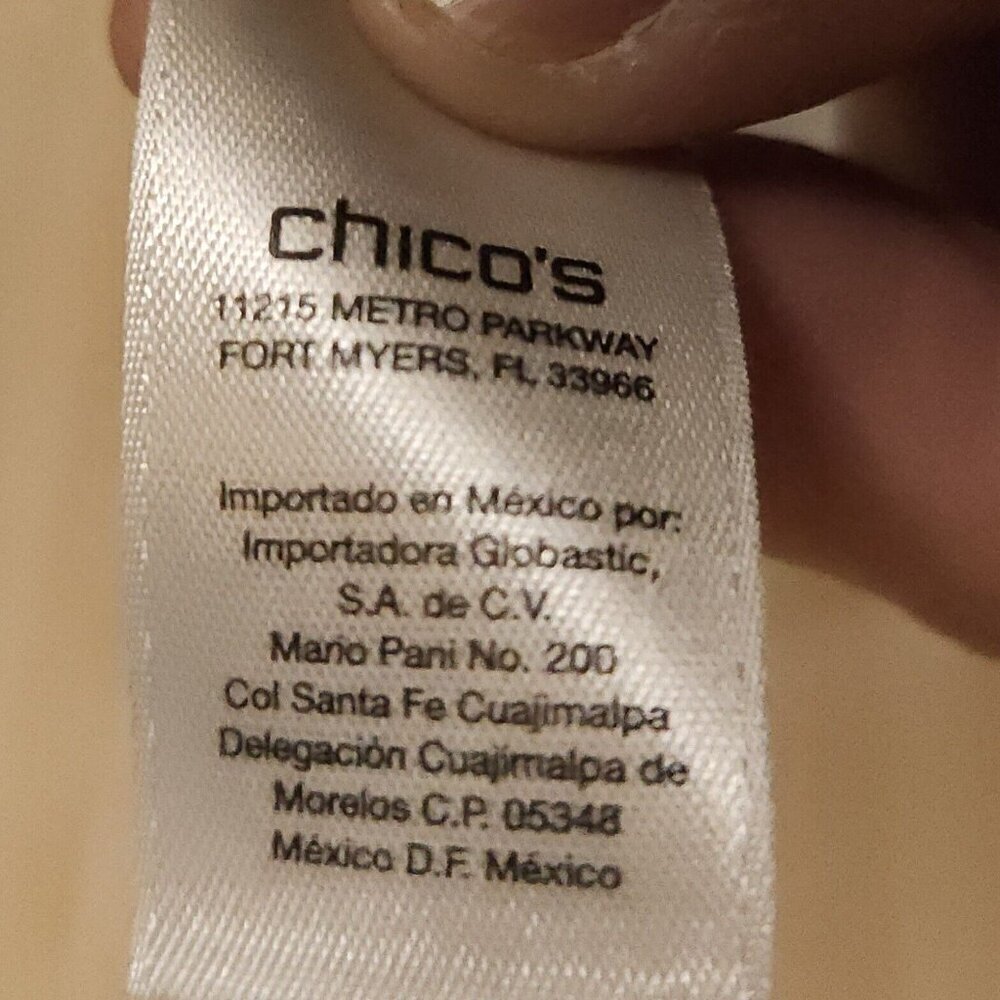Chico's Tan White Pinstripe Casual Pants Medium - Picture 9 of 10